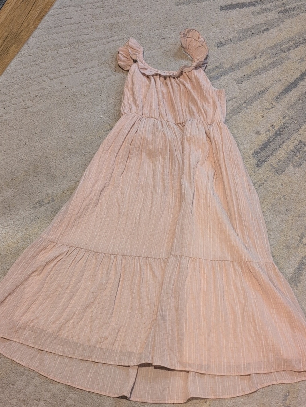 Forever 21 Peach-Pink Ruffle Strap Maxi Dress